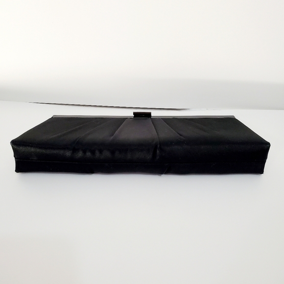 Jessica McClintock Black Satin Evening Clutch - Picture 4 of 6
